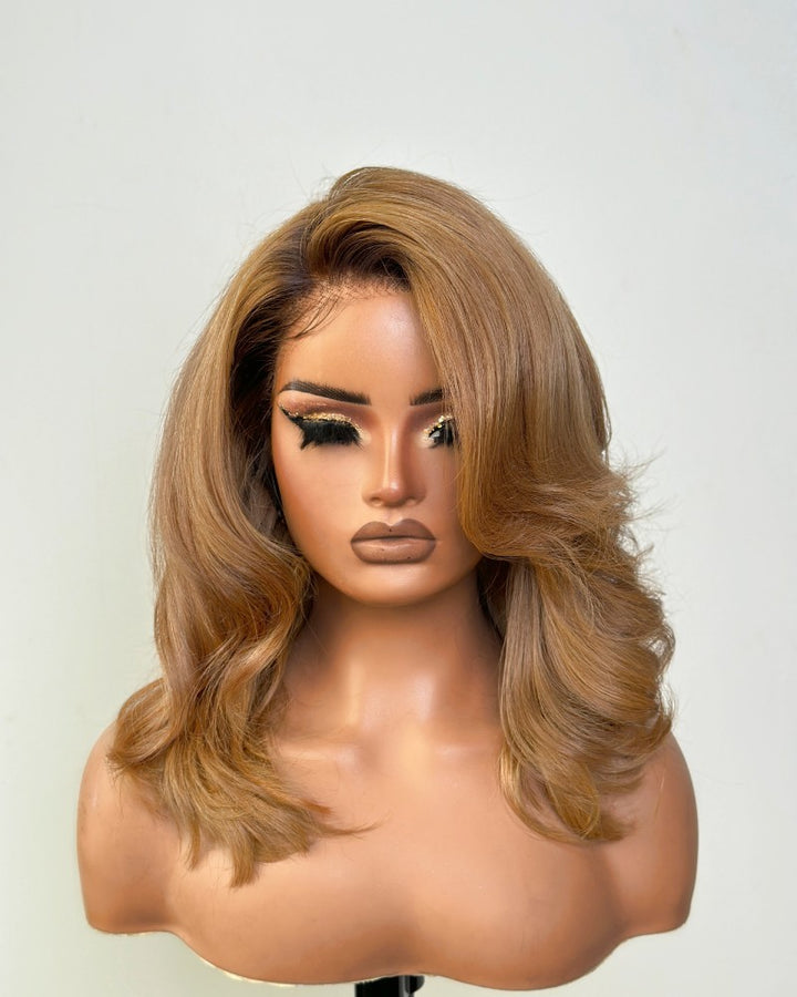 Ombre Blonde Layered Cut Wavy 13x4 Lace Front Wig