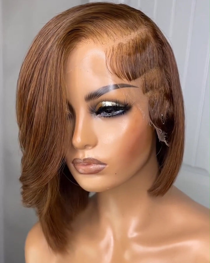 13x4 Lace Frontal Yellow Brown Side Part Wig