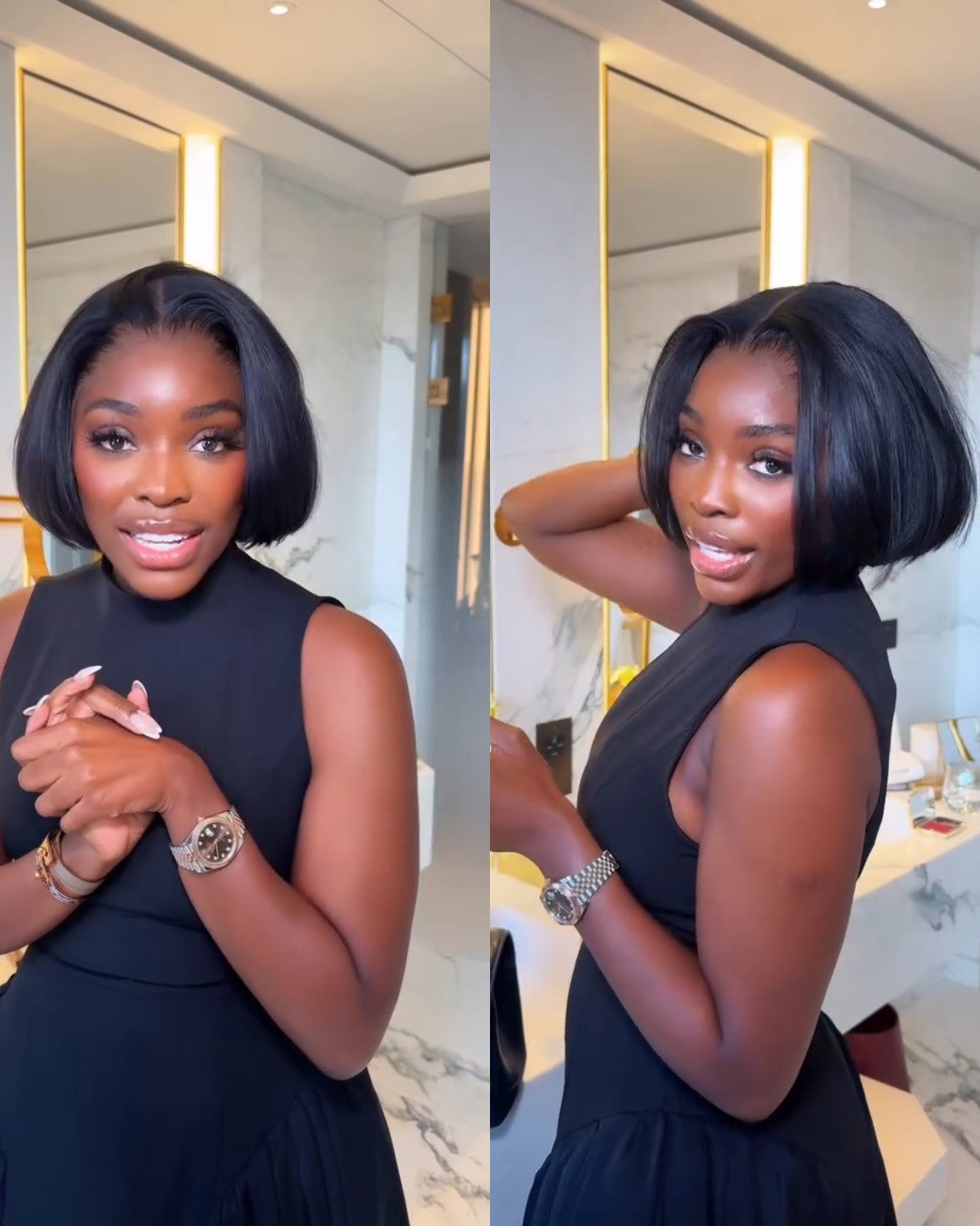 Short Cut Silky Straight Bob Lace Front Wig