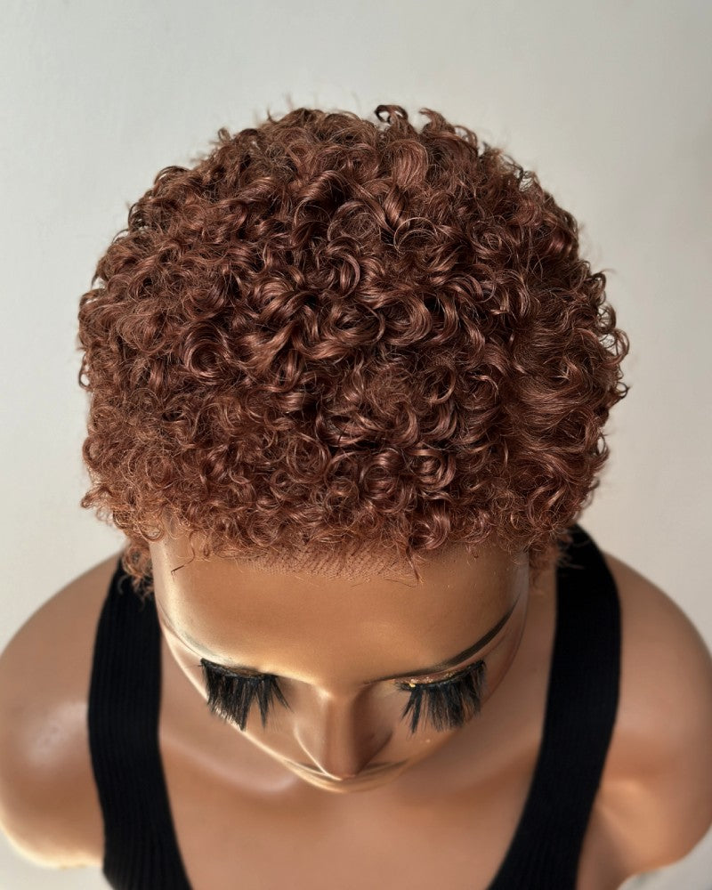 Fresh Start Brown Short Curly Pixie 13x6 Lace Wig with Tight Curls