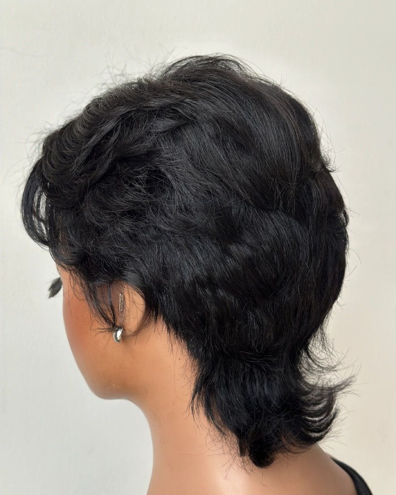 Vintage Flair Feathered Mullet 13x6 Lace Wig with Wispy Bangs