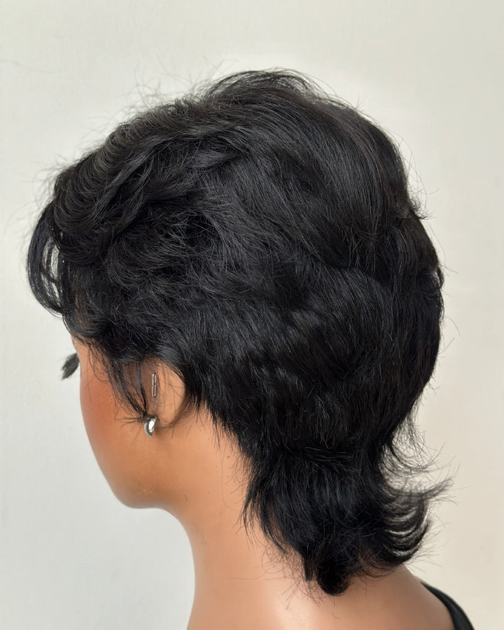 Vintage Flair Feathered Mullet 13x6 Lace Wig with Wispy Bangs