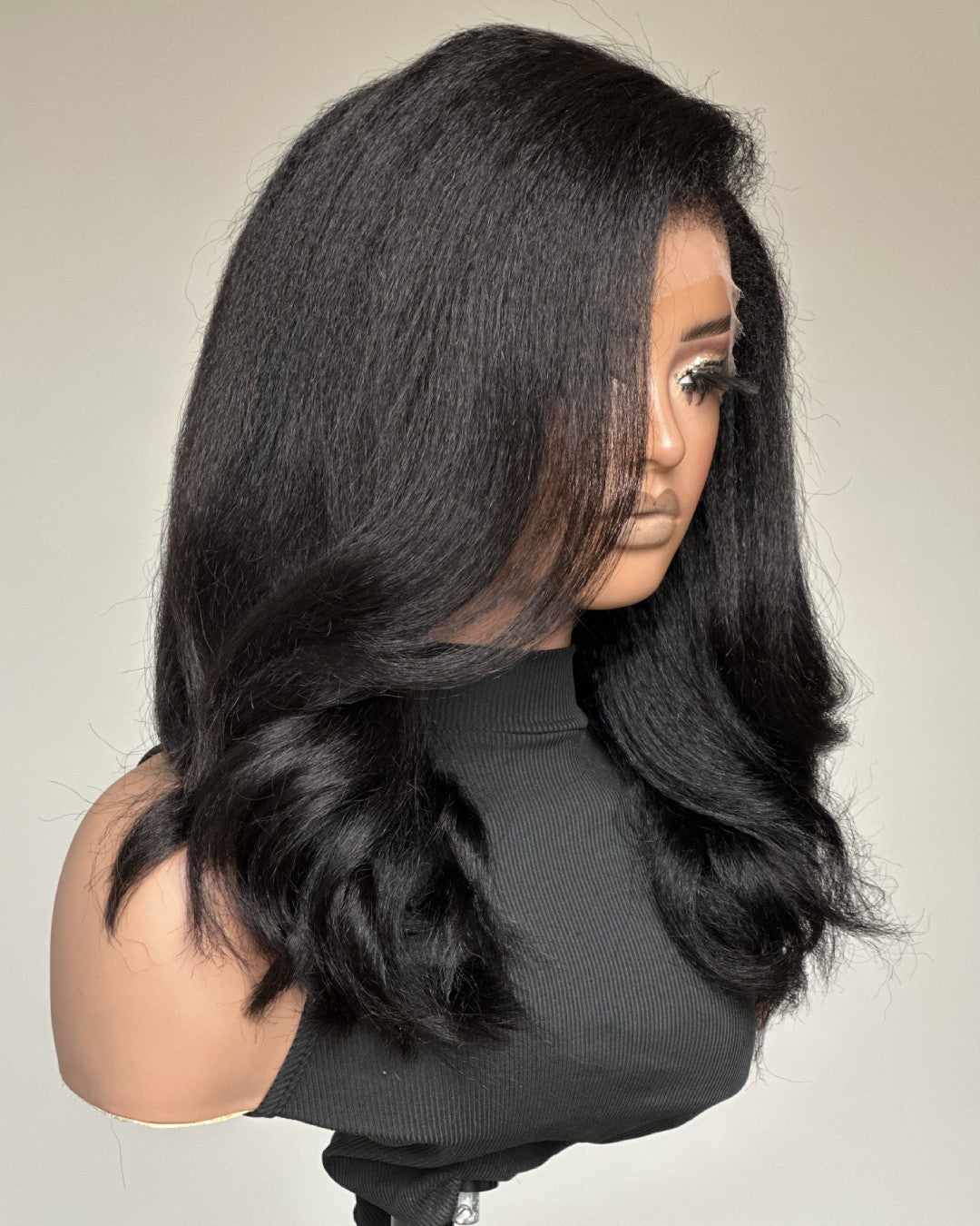 Side Part Wavy With Kinky Edges 13x4 Lace Front Wig