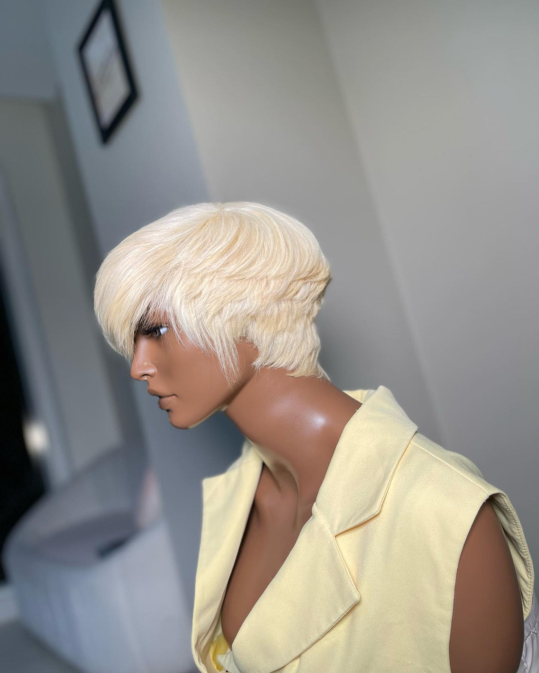 Short & Sassy 613 blonde Long Bang Pixie Wig