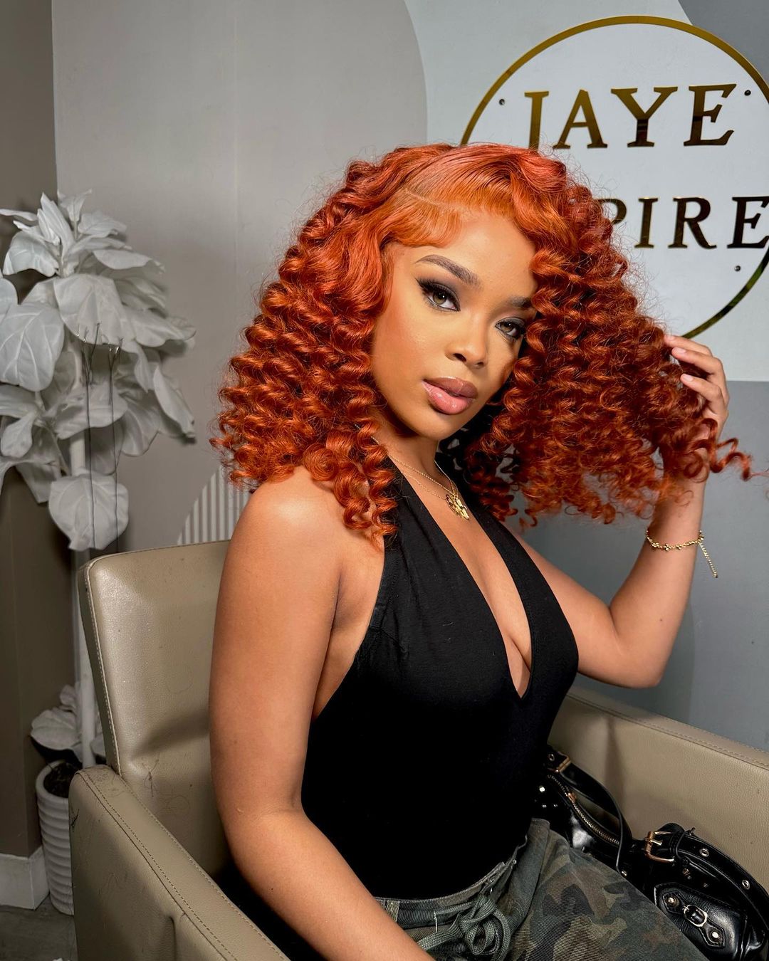 Ginger Orange deep wave 13x4 lace front wig