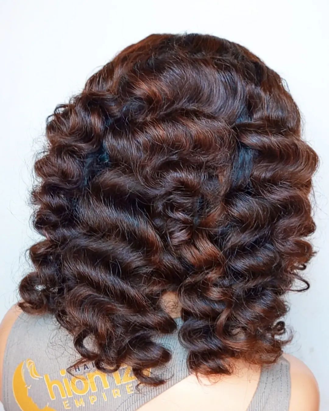 Chocolate Brown Highlight Deep Wave 5x5 Lace Closure Wig