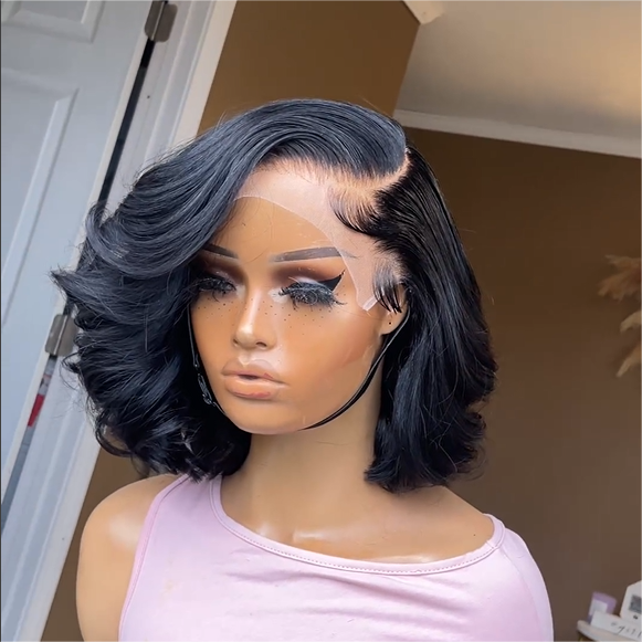 Side Parted Layered Wavy 13x4 Lace Frontal Wig