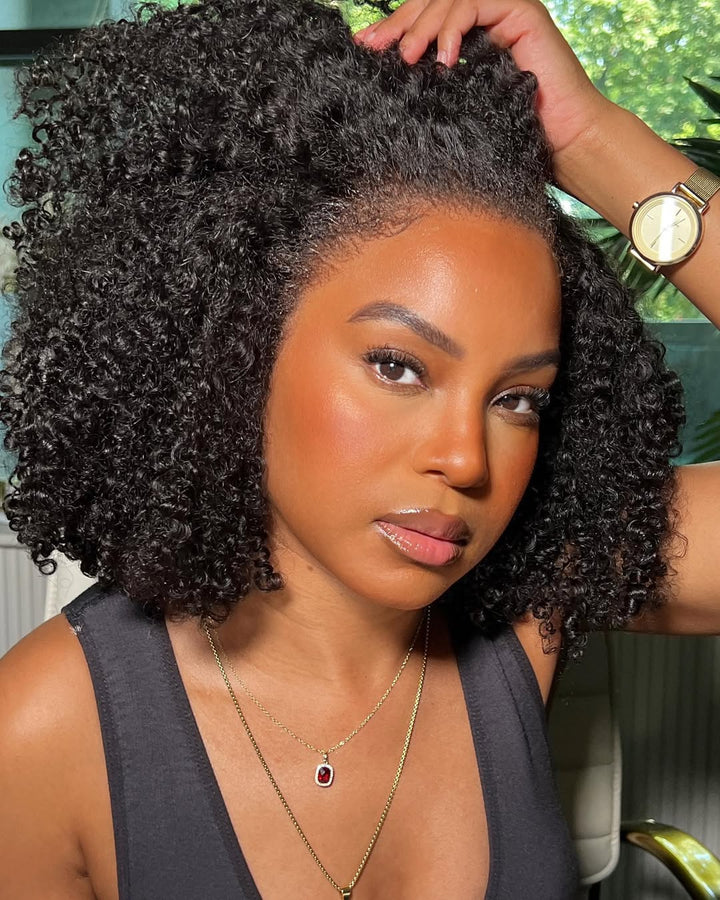 Natural Realistic Kinky Curly Hairline 13x4 Lace Wig