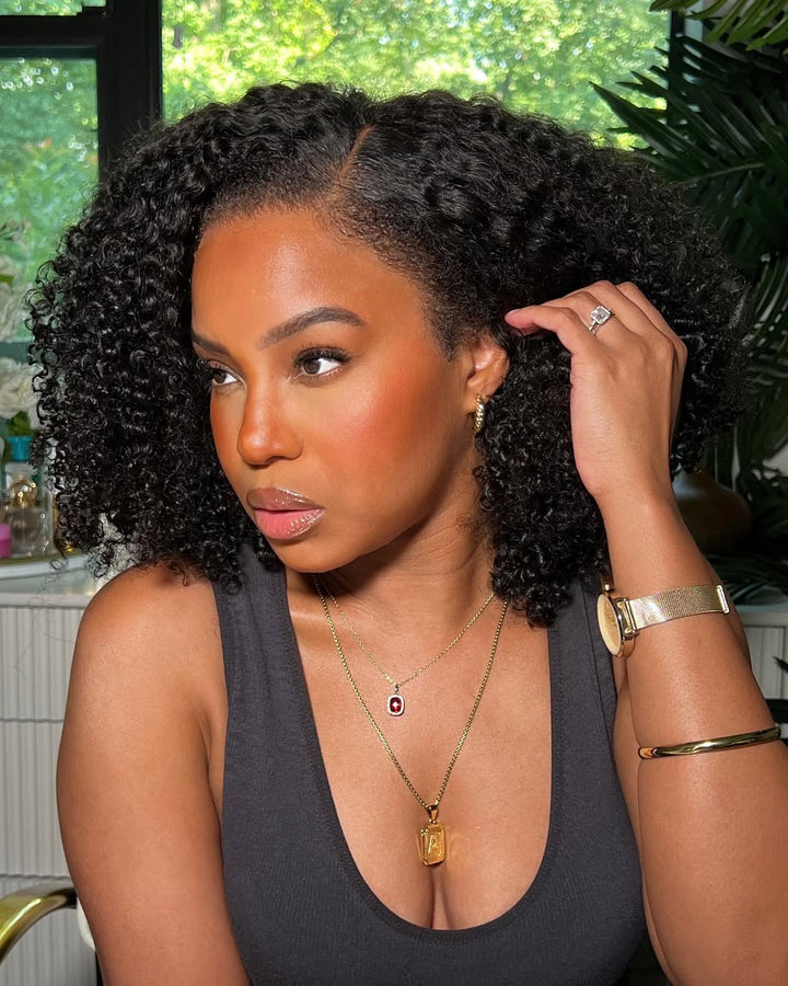 Natural Realistic Kinky Curly Hairline 13x4 Lace Wig