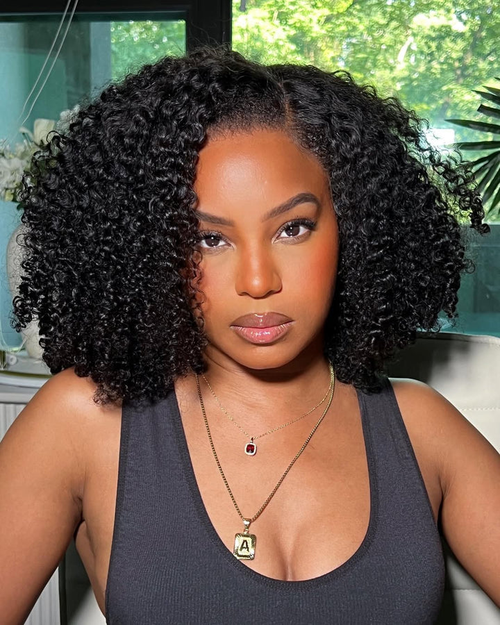 Natural Realistic Kinky Curly Hairline 13x4 Lace Wig