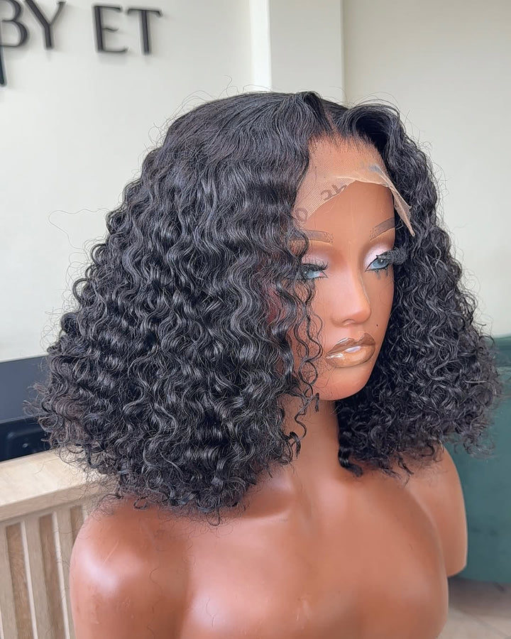 Water Wave Short Bob 5x5 Lace Closure Wig Human Hair Wig