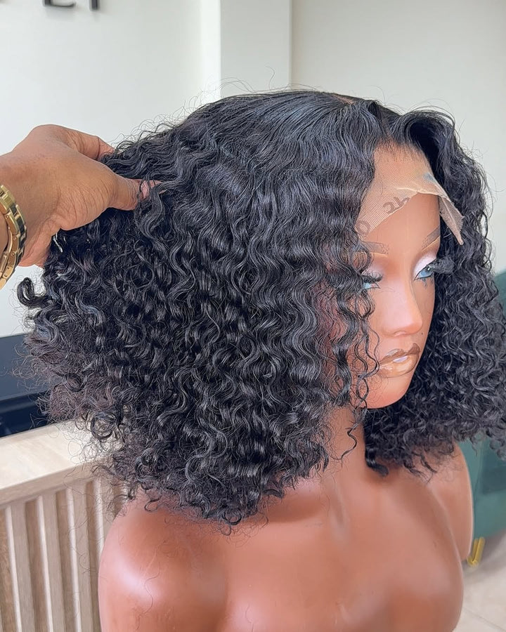 Water Wave Short Bob 5x5 Lace Closure Wig Human Hair Wig