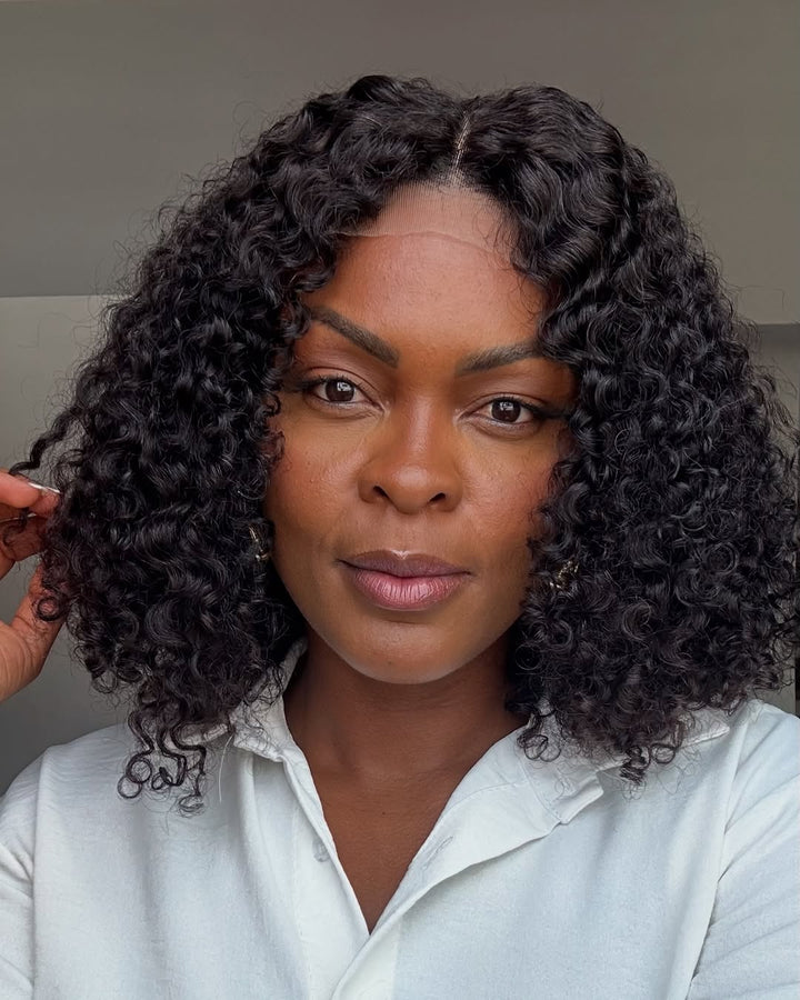 Kinky Curly Short 5x5 Lace Closure Wig Human Hair Wig