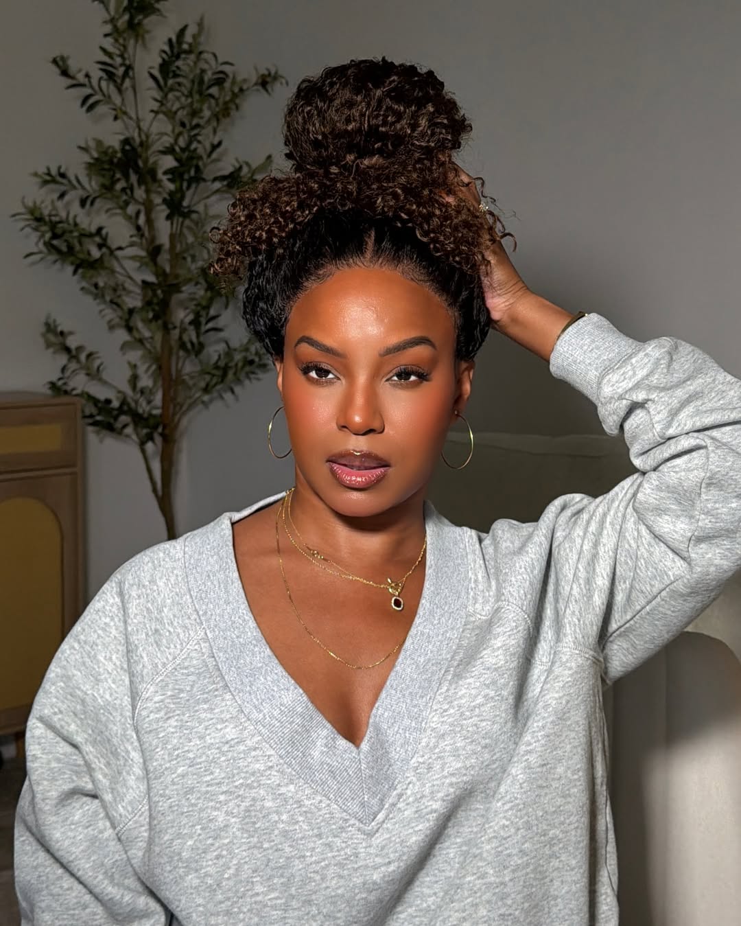 Chestnut Brown Ombre Curly 5x5 Lace Closure Wig