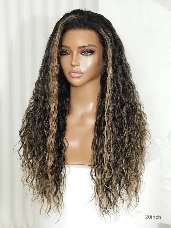 Light Brown Curly 13x4 Lace front Wig