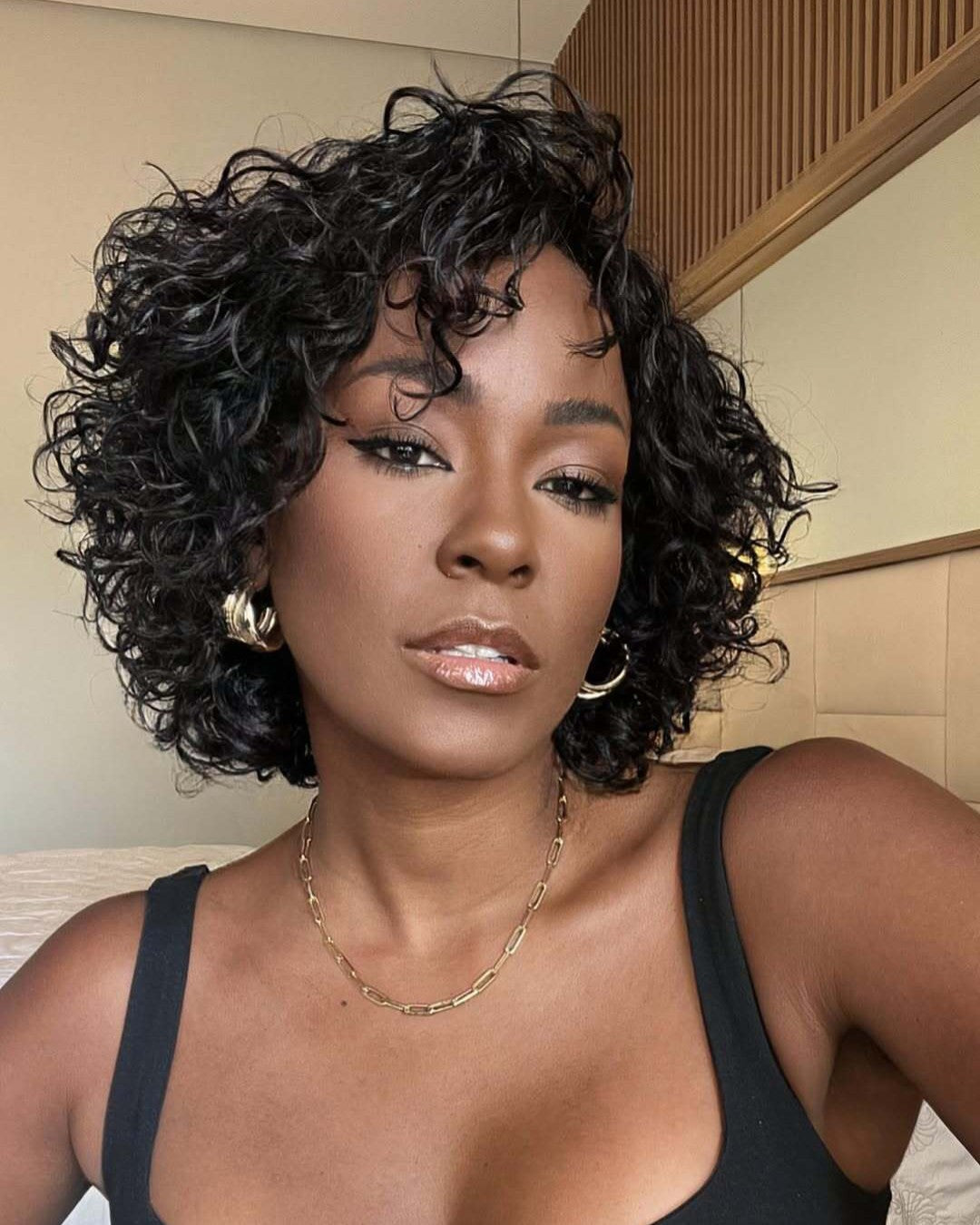 Wear & Go Short Pixie Cut Curly Bob Wig 100% Human Hair