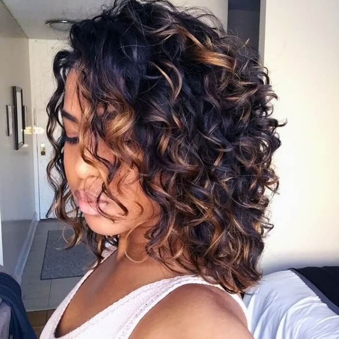 Glueless Short Bob Bouncy Loose Curly Blonde Highlight Lace Front Wig