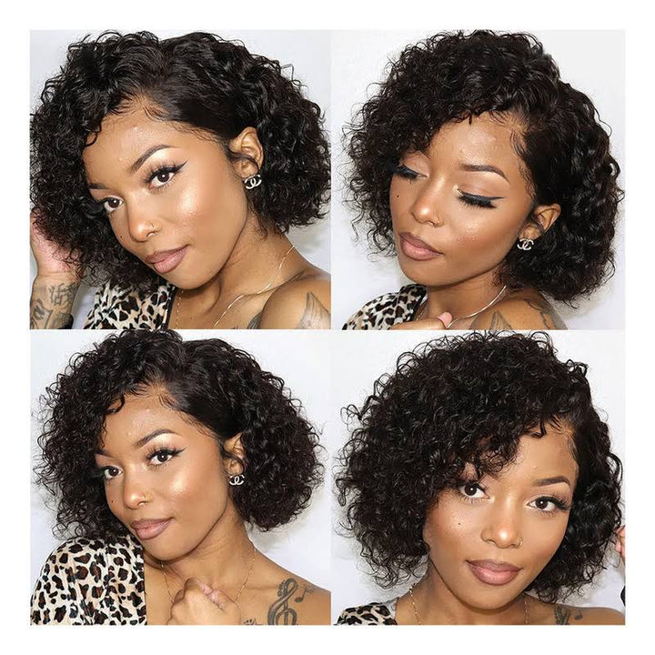 Lnvisible Undetectable Lace Natural Curly Bob Wig