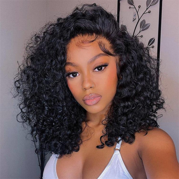 Wear & Go Short Curly Human Hair Lace Wig