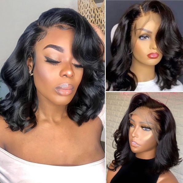 Natural Hair Short Wavy Wave Glueless Bob Wigs