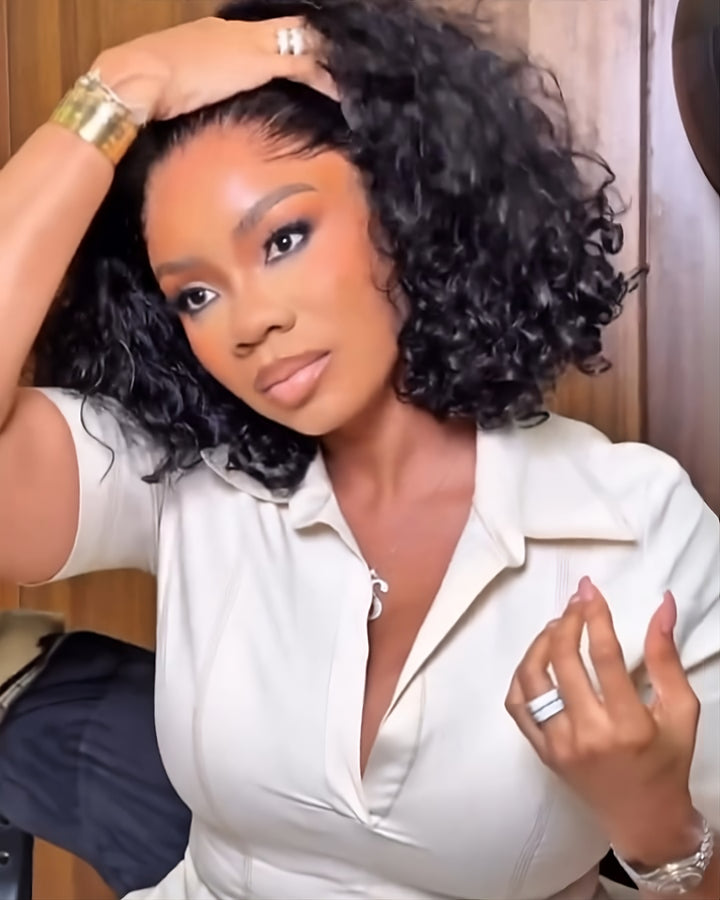 Low Hairline Fluffy Curly Lace Front Wig Human Hair