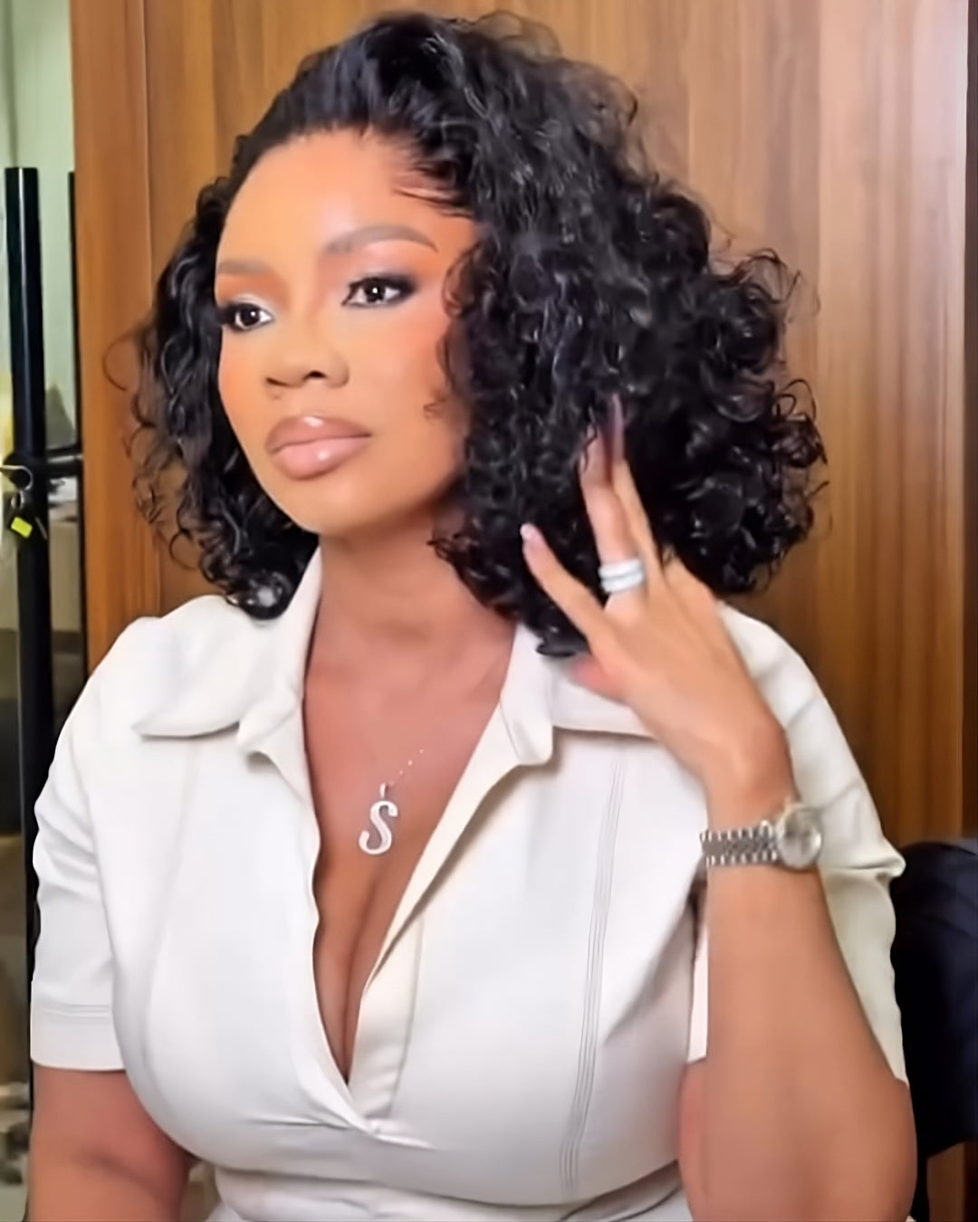Low Hairline Fluffy Curly Lace Front Wig Human Hair