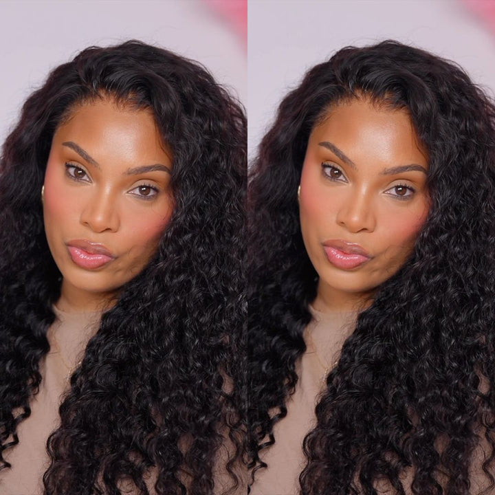 Natural Water Wave 13x4 Lace Frontal Wig Human Hair