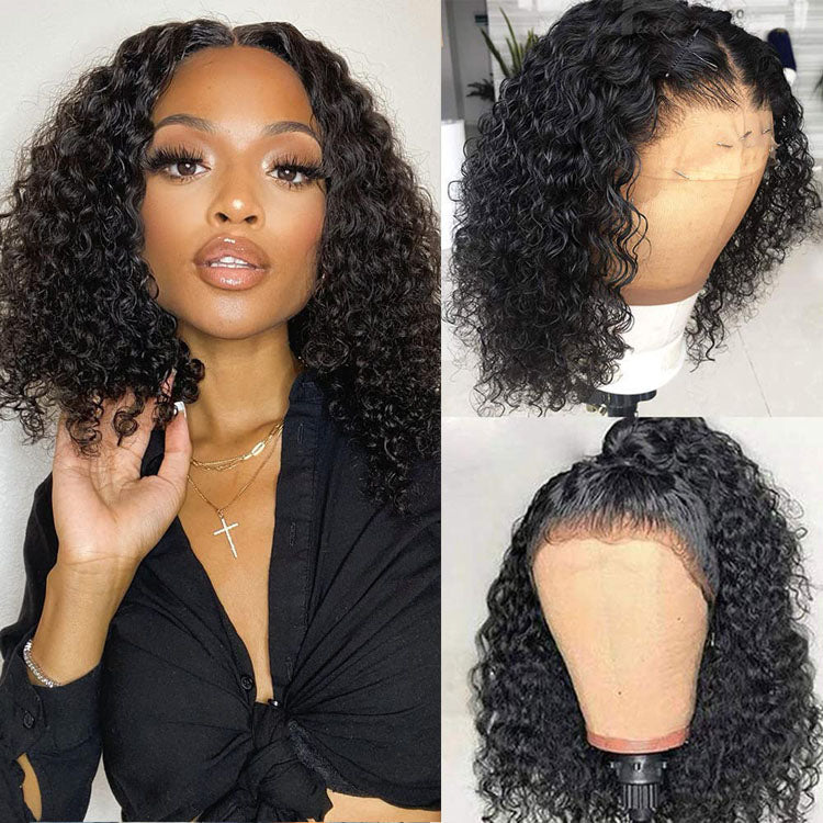 5X5 Lace Closure Short Deep Wave Wig