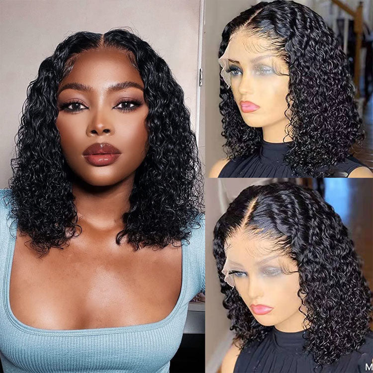 5X5 Lace Closure Short Deep Wave Wig