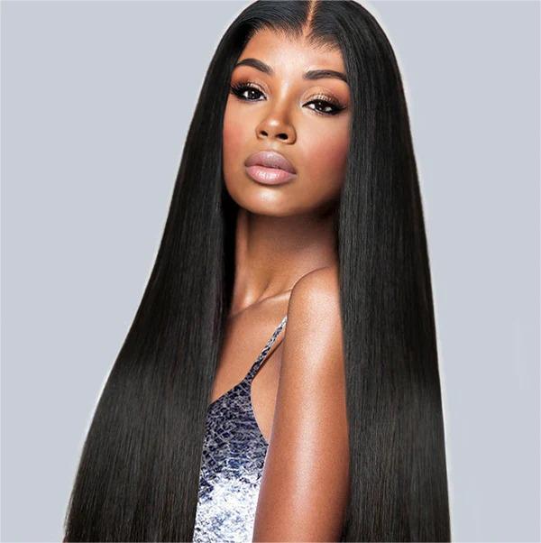 5x5 Lace Closure Long Silky Straight Wig