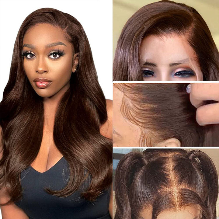 13x4 Lace Frontal Chocolate Brown Body Wave Wig