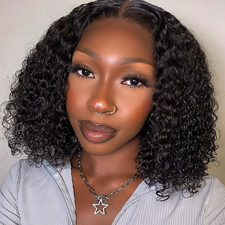 5X5 Lace Closure Short Deep Wave Wig