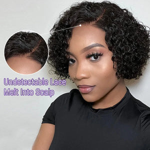 Lnvisible Undetectable Lace Natural Curly Bob Wig