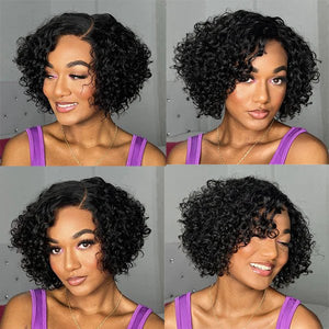 Lnvisible Undetectable Lace Natural Curly Bob Wig