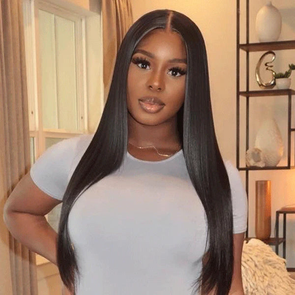 5x5 Lace Closure Long Silky Straight Wig